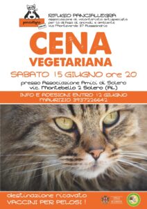 Cena vegetariana per il rifugio Panciallegra