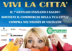 Saldi dal 7 gennaio: “Vivi la città, shopping nei negozi di vicinato”