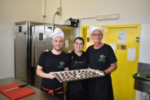 Sonia Peronaci nella bakery del penitenziario