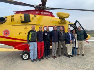 Delegazione da Madrid in visita alla Centrale 118 e alla base elisoccorso di Alessandria