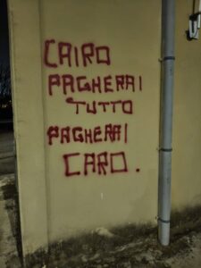Cairo deluso: “Le scritte di Masio le vedono i bambini…”